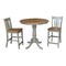International Concepts Round 36 in Rd Ped Gathering Ht Table, 2 San Remo Stools, Hickory/Stone, 36 in W, 36 in L, 35.1 in H K41-36RT-6B-S102-2 - alternate 1